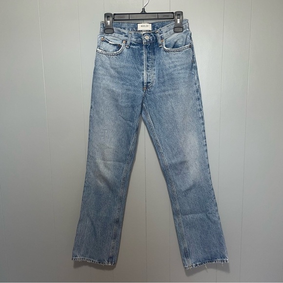 Agolde Relaxed High-Rise Bootcut Jeans Button Fly Size 24 Wash Wireless - Picture 3 of 11